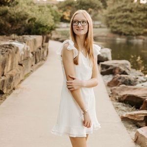 White mini dress from Dry Goods. Size small